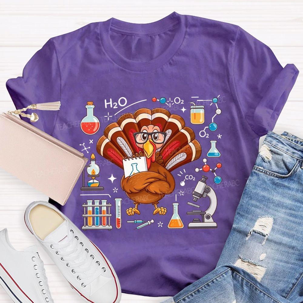 Science Teacher Thanksgiving Turkey Teacher T-shirt