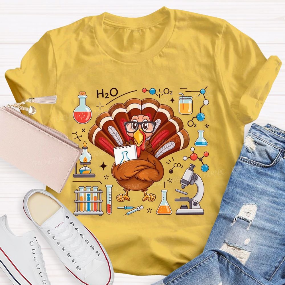 Science Teacher Thanksgiving Turkey Teacher T-shirt