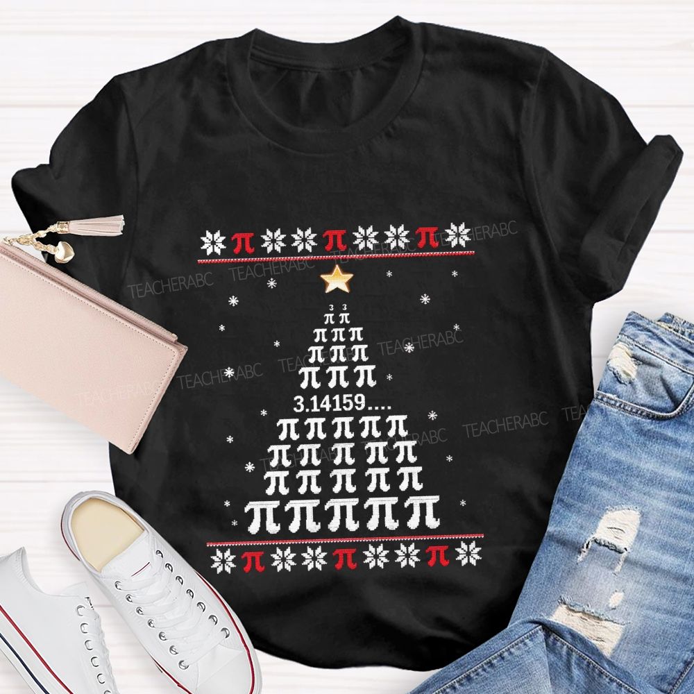 Christmas Math Pi Christmas Tree Teacher T-Shirt