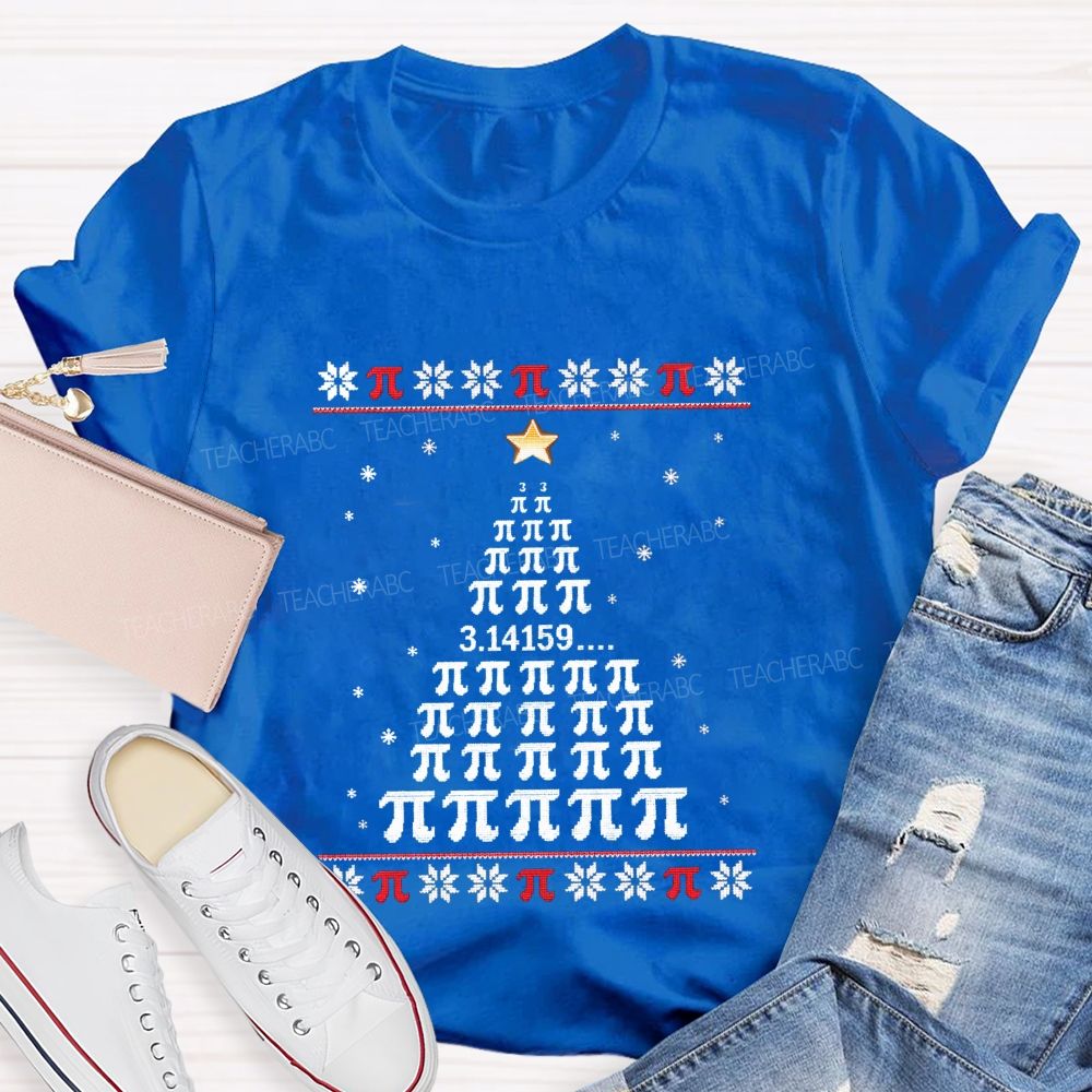 Christmas Math Pi Christmas Tree Teacher T-Shirt