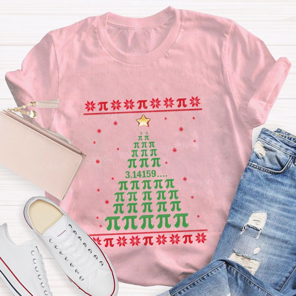 Christmas Math Pi Christmas Tree Teacher T-Shirt