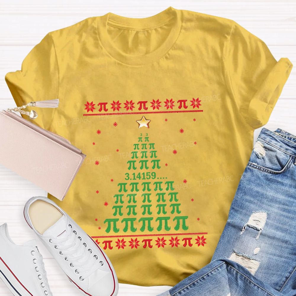 Christmas Math Pi Christmas Tree Teacher T-Shirt