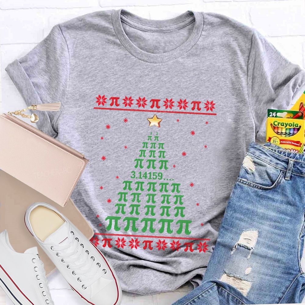 Christmas Math Pi Christmas Tree Teacher T-Shirt