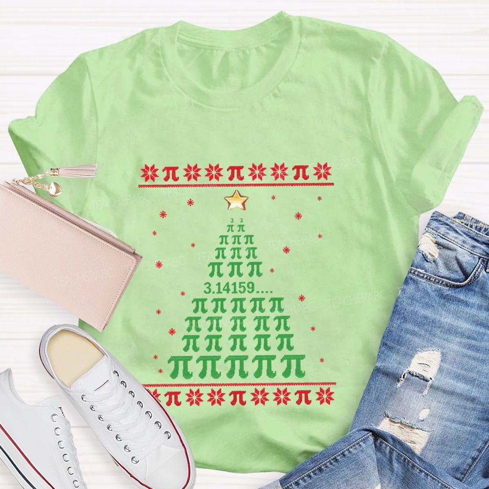 Christmas Math Pi Christmas Tree Teacher T-Shirt