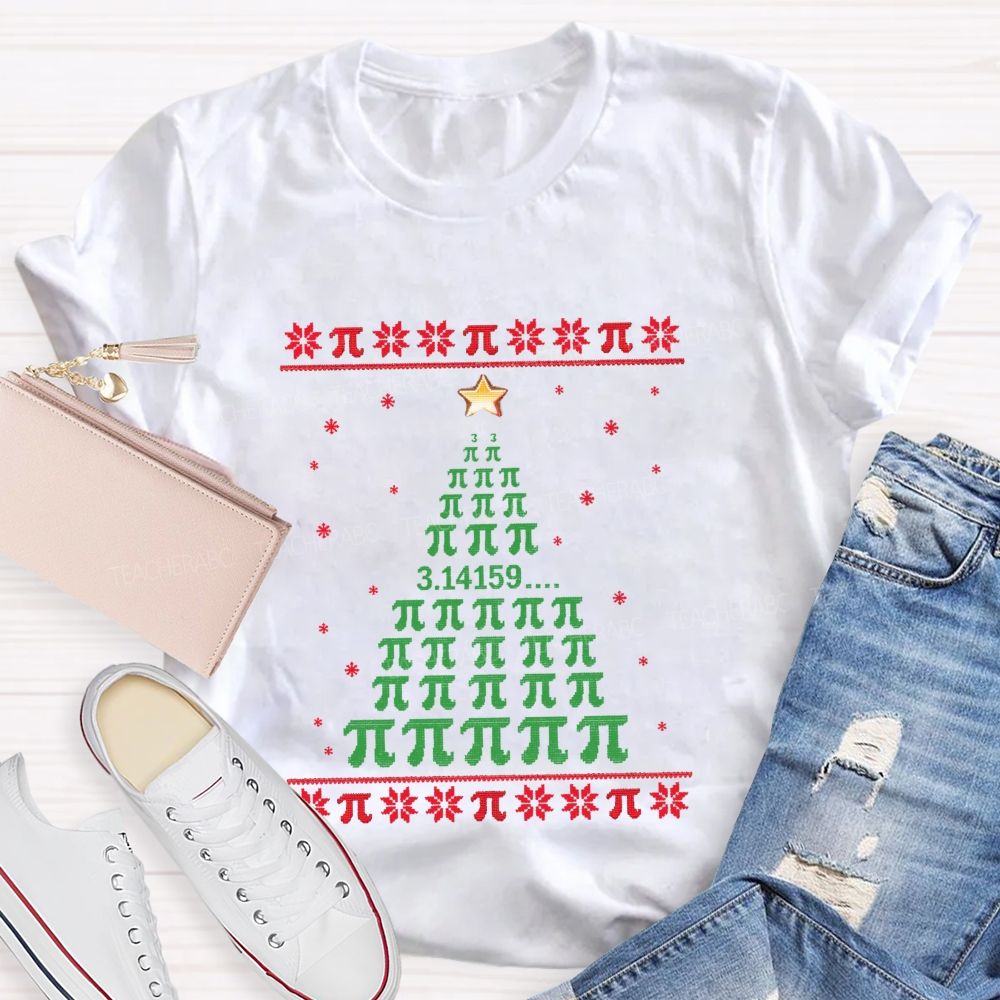 Christmas Math Pi Christmas Tree Teacher T-Shirt