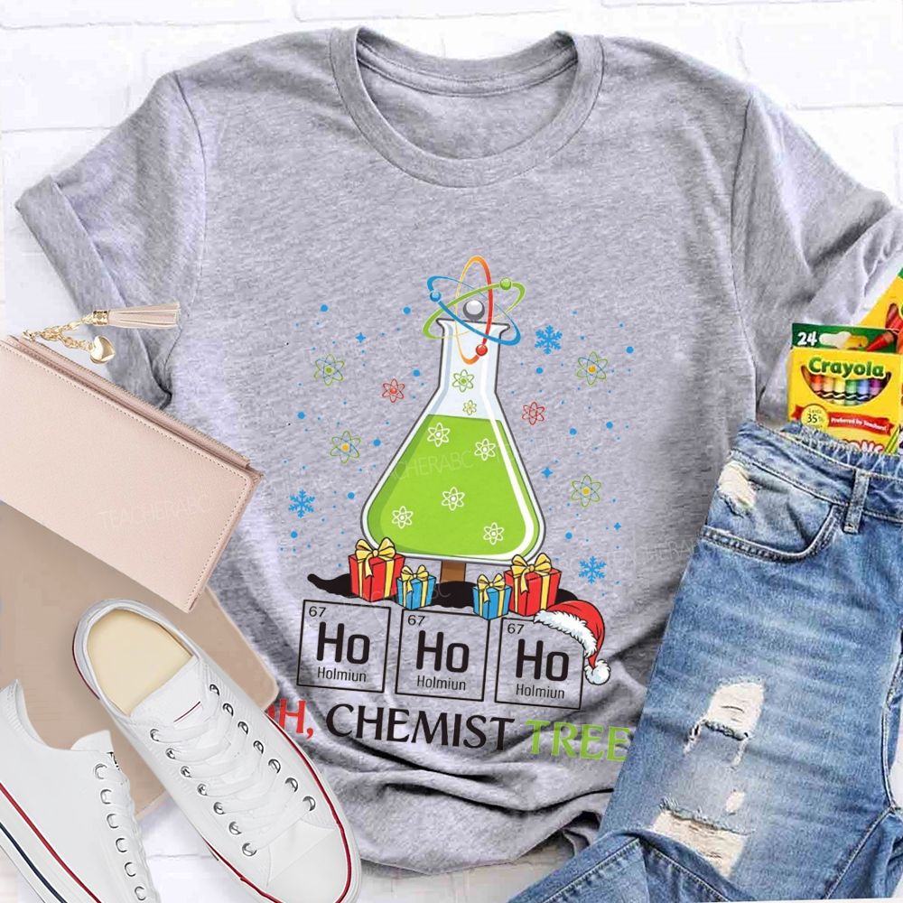 Ho Ho Ho H Chemist Tree Christmas Science Teacher T-shirt