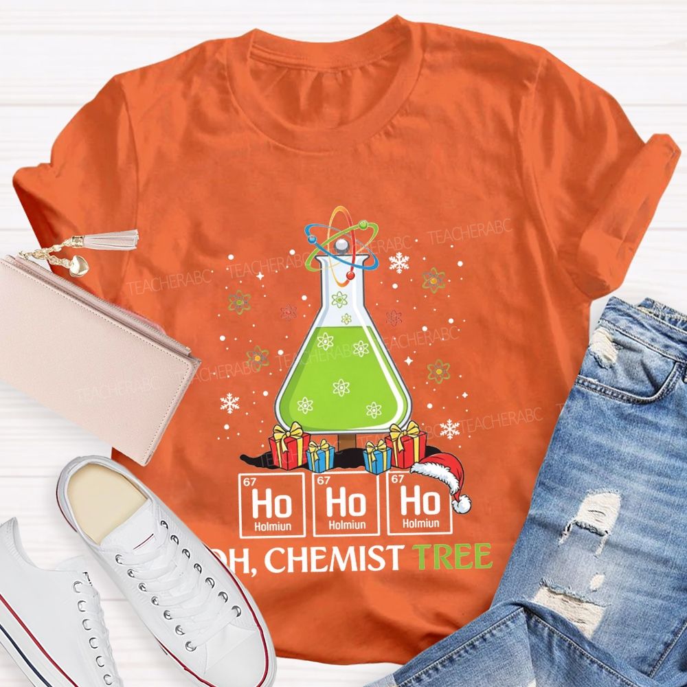 Ho Ho Ho H Chemist Tree Christmas Science Teacher T-shirt