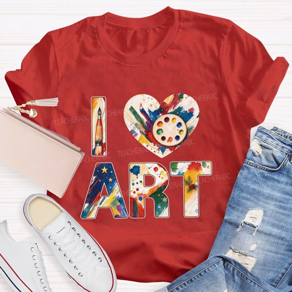 I Love Math Christmas Flower Teacher T-shirt
