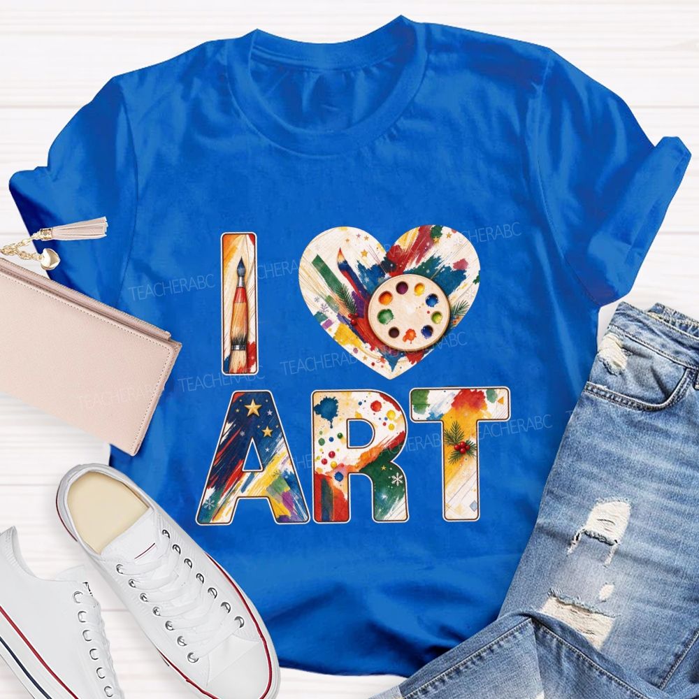 I Love Math Christmas Flower Teacher T-shirt