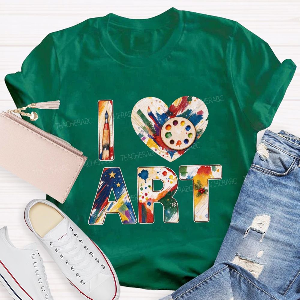 I Love Math Christmas Flower Teacher T-shirt