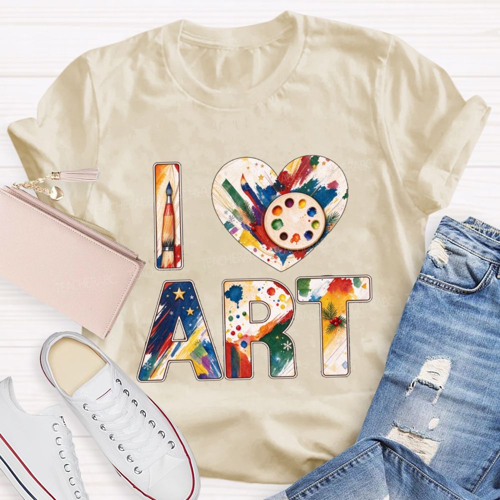 I Love Math Christmas Flower Teacher T-shirt