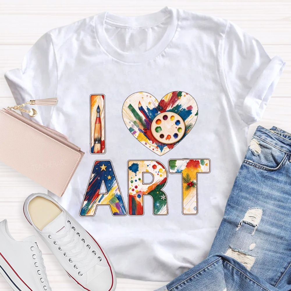 I Love Math Christmas Flower Teacher T-shirt