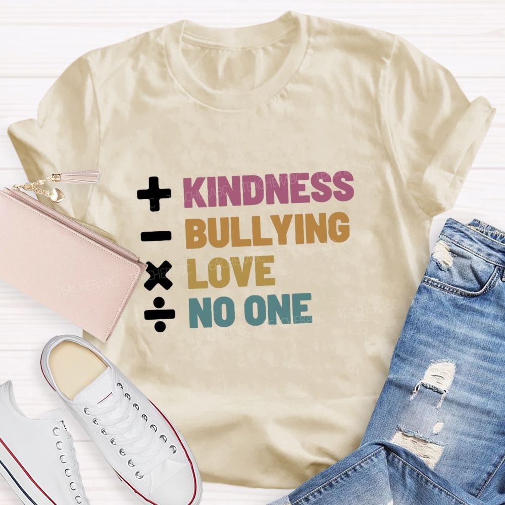 Add Kindness Subtract Bullying Teacher T-shirt