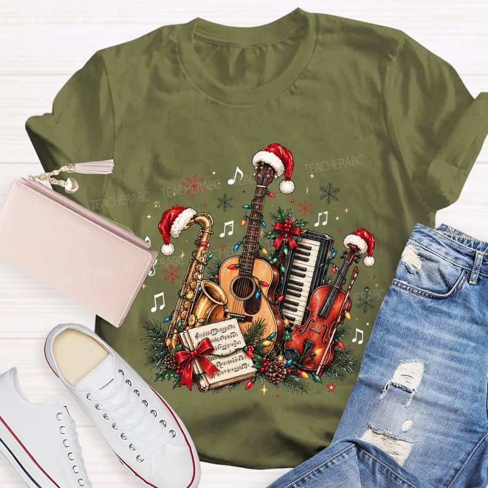 Musician Christmas Instruments Music Teacher T-shirt