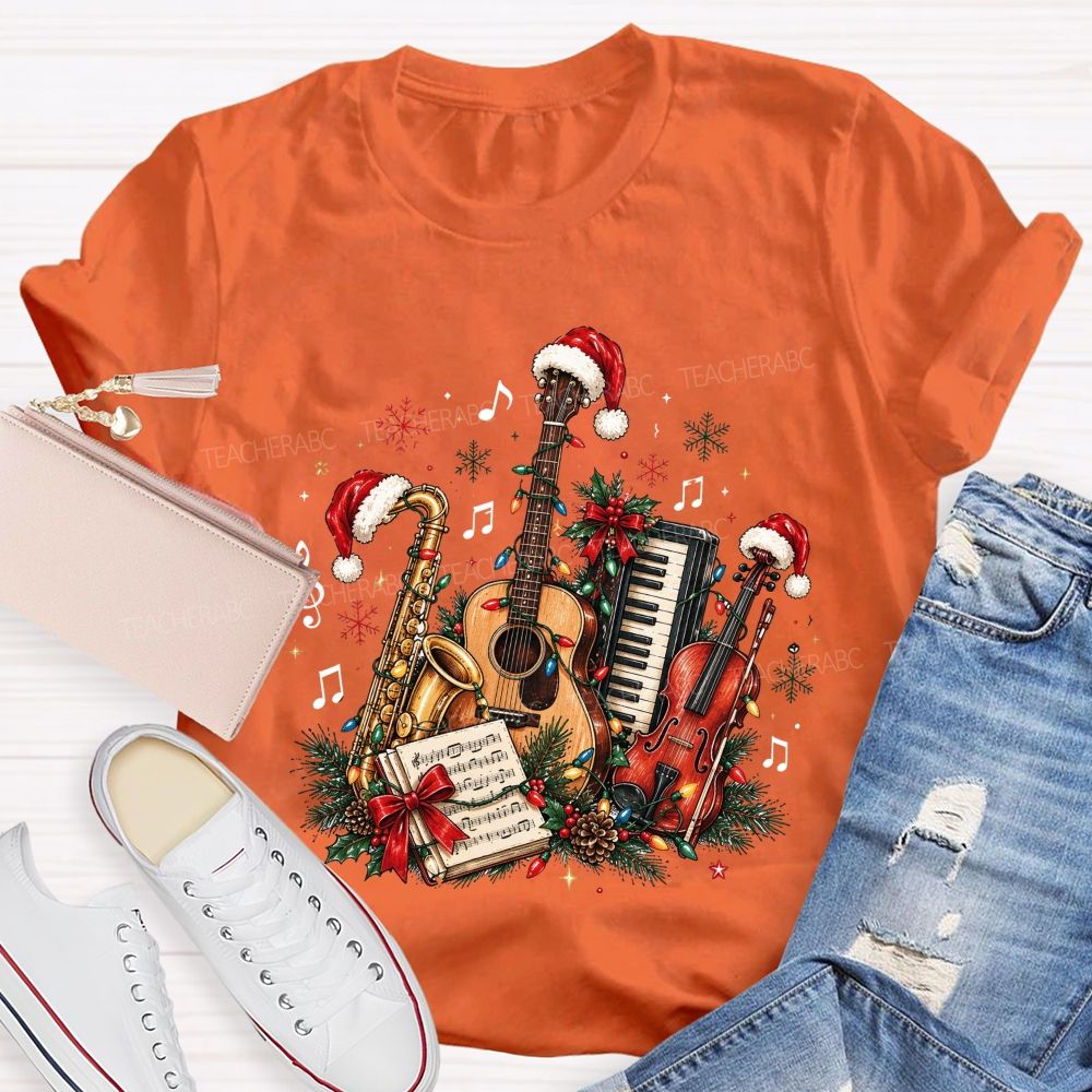 Musician Christmas Instruments Music Teacher T-shirt