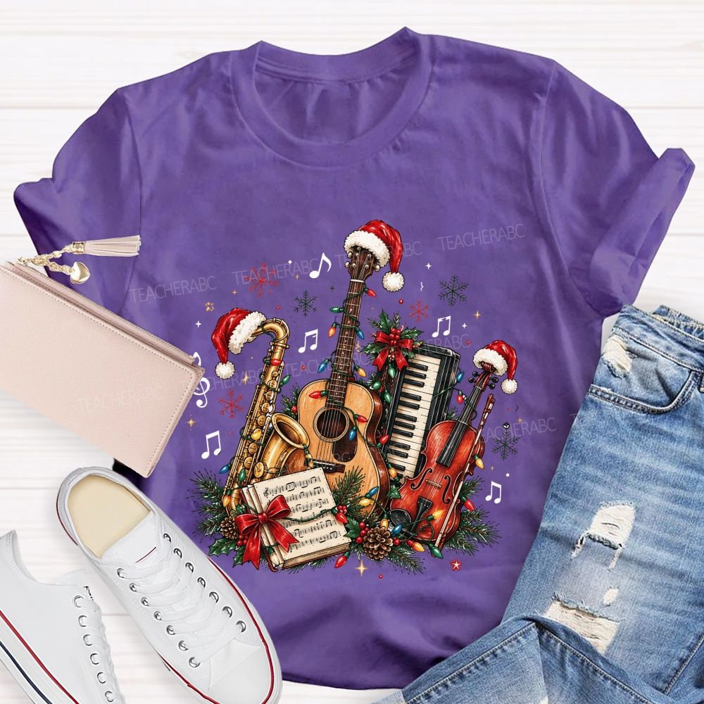Musician Christmas Instruments Music Teacher T-shirt