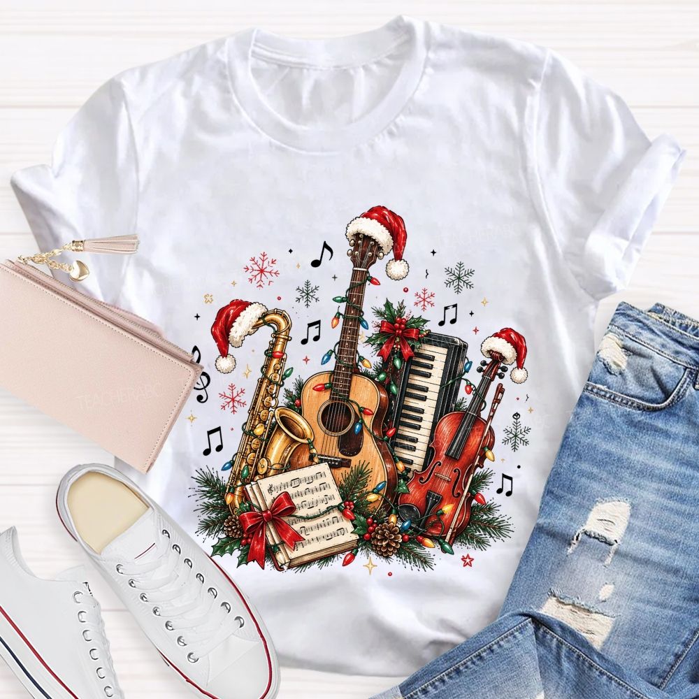 Musician Christmas Instruments Music Teacher T-shirt