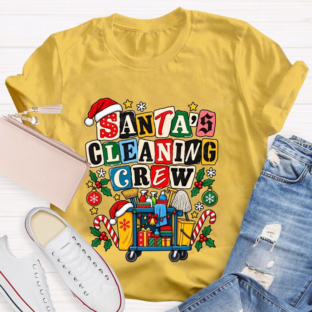 Santa'S Cleaning Crew Christmas School Custodian T-shirt