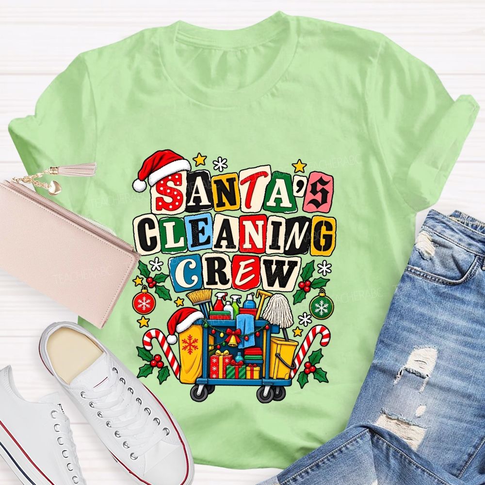 Santa'S Cleaning Crew Christmas School Custodian T-shirt