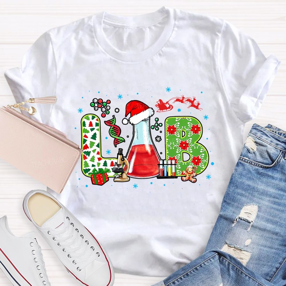 Lab Scientist Holiday Christmas Science Teacher T-shirt