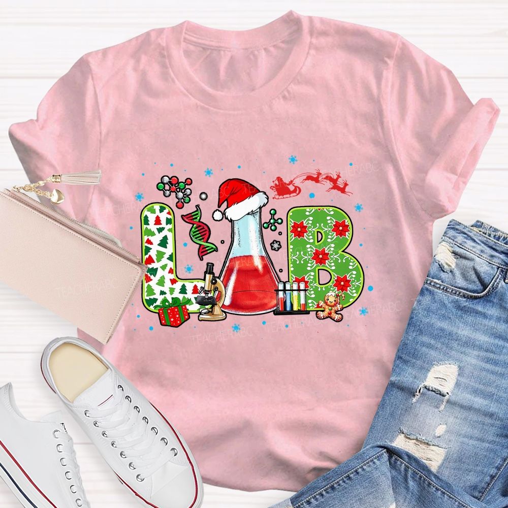Lab Scientist Holiday Christmas Science Teacher T-shirt