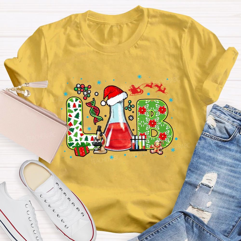 Lab Scientist Holiday Christmas Science Teacher T-shirt