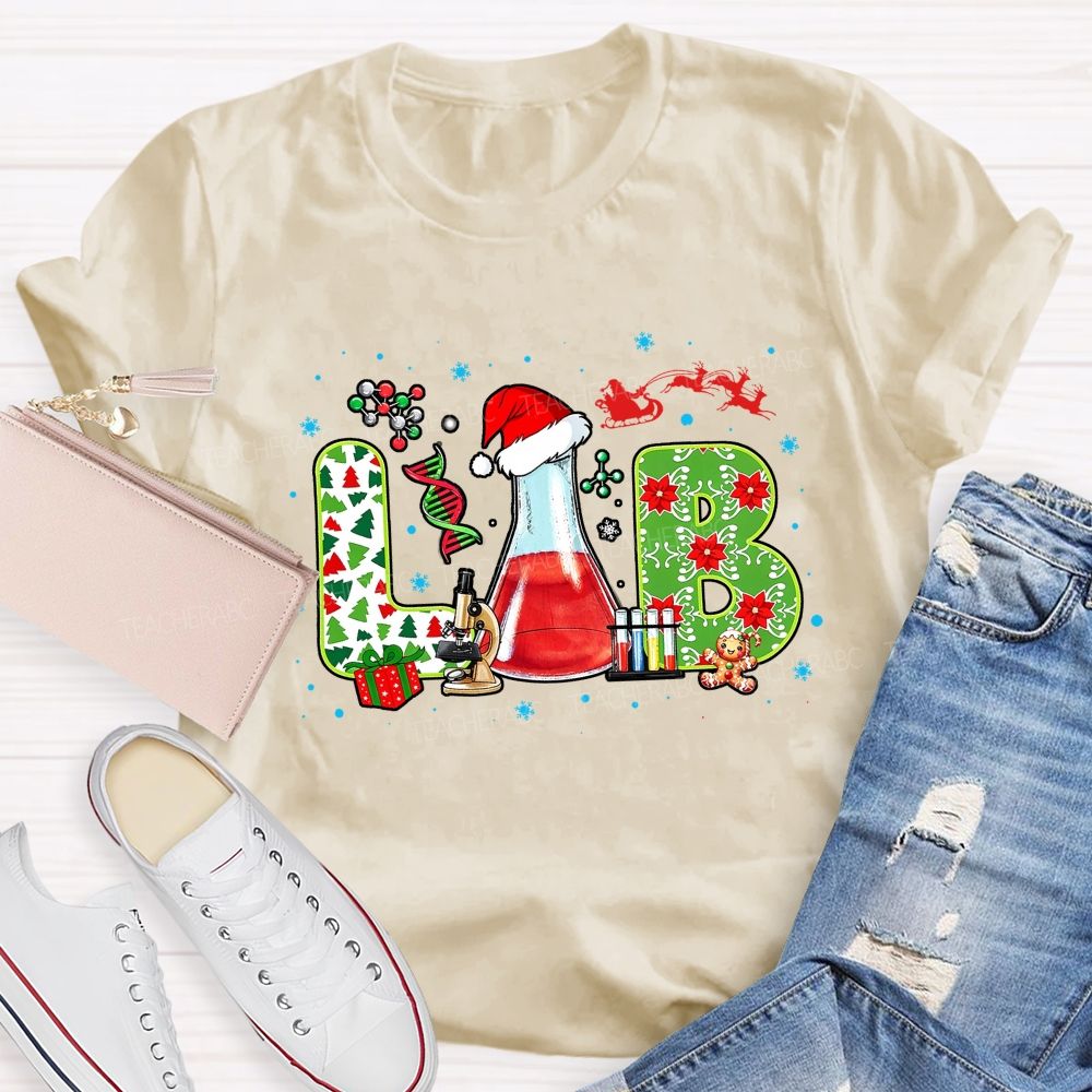 Lab Scientist Holiday Christmas Science Teacher T-shirt