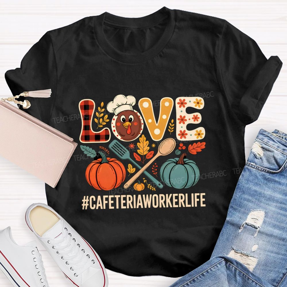 Pumpkin Thankful Cafeteriaworkerlife Teacher T-shirt
