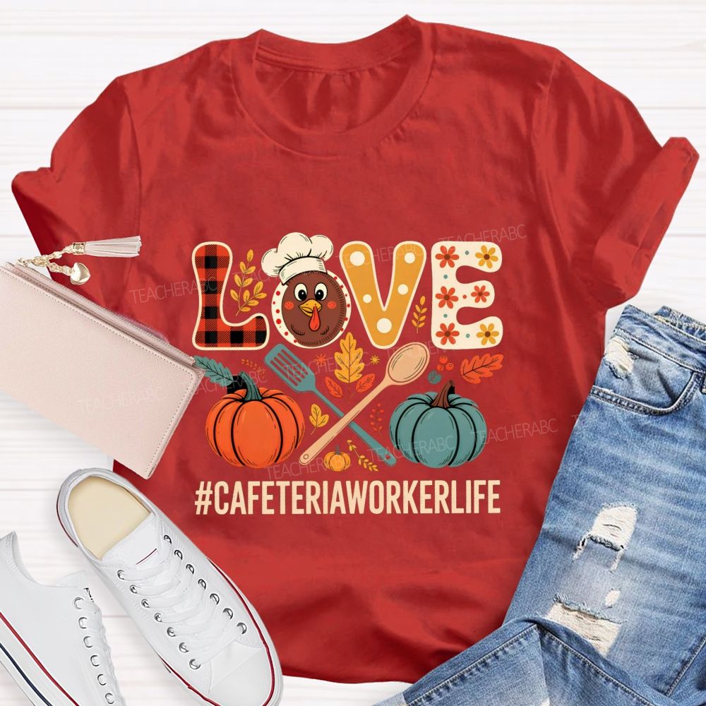 Pumpkin Thankful Cafeteriaworkerlife Teacher T-shirt