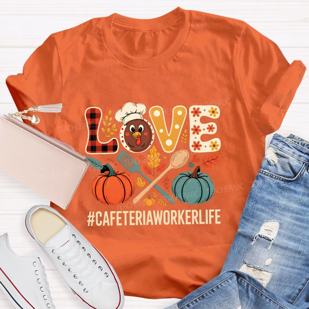 Pumpkin Thankful Cafeteriaworkerlife Teacher T-shirt