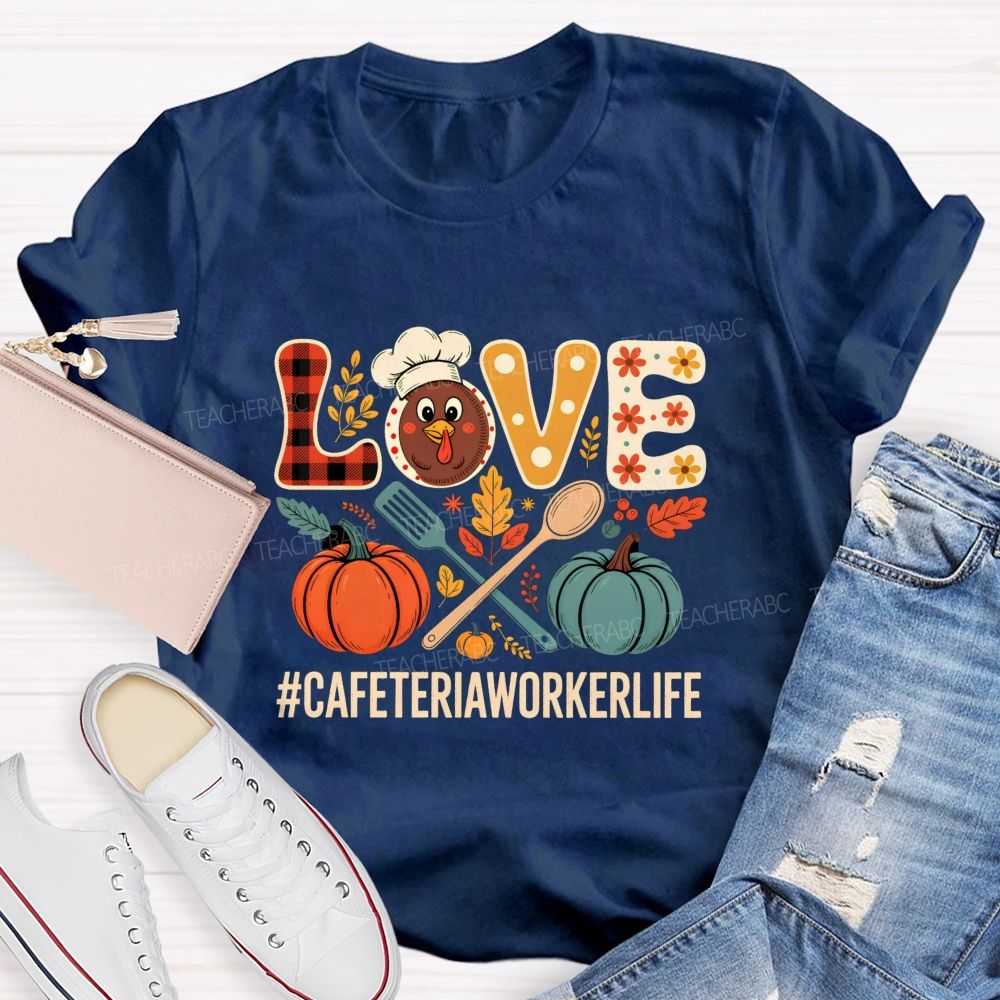 Pumpkin Thankful Cafeteriaworkerlife Teacher T-shirt