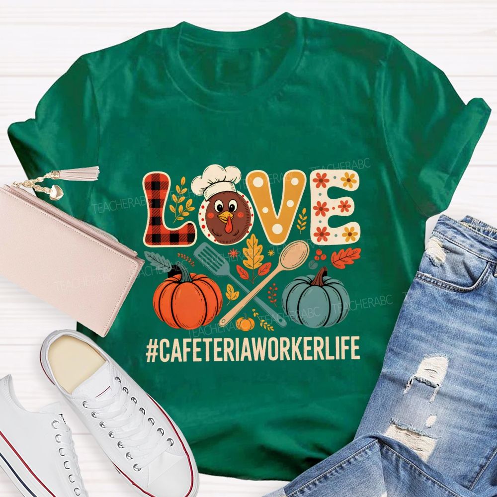 Pumpkin Thankful Cafeteriaworkerlife Teacher T-shirt