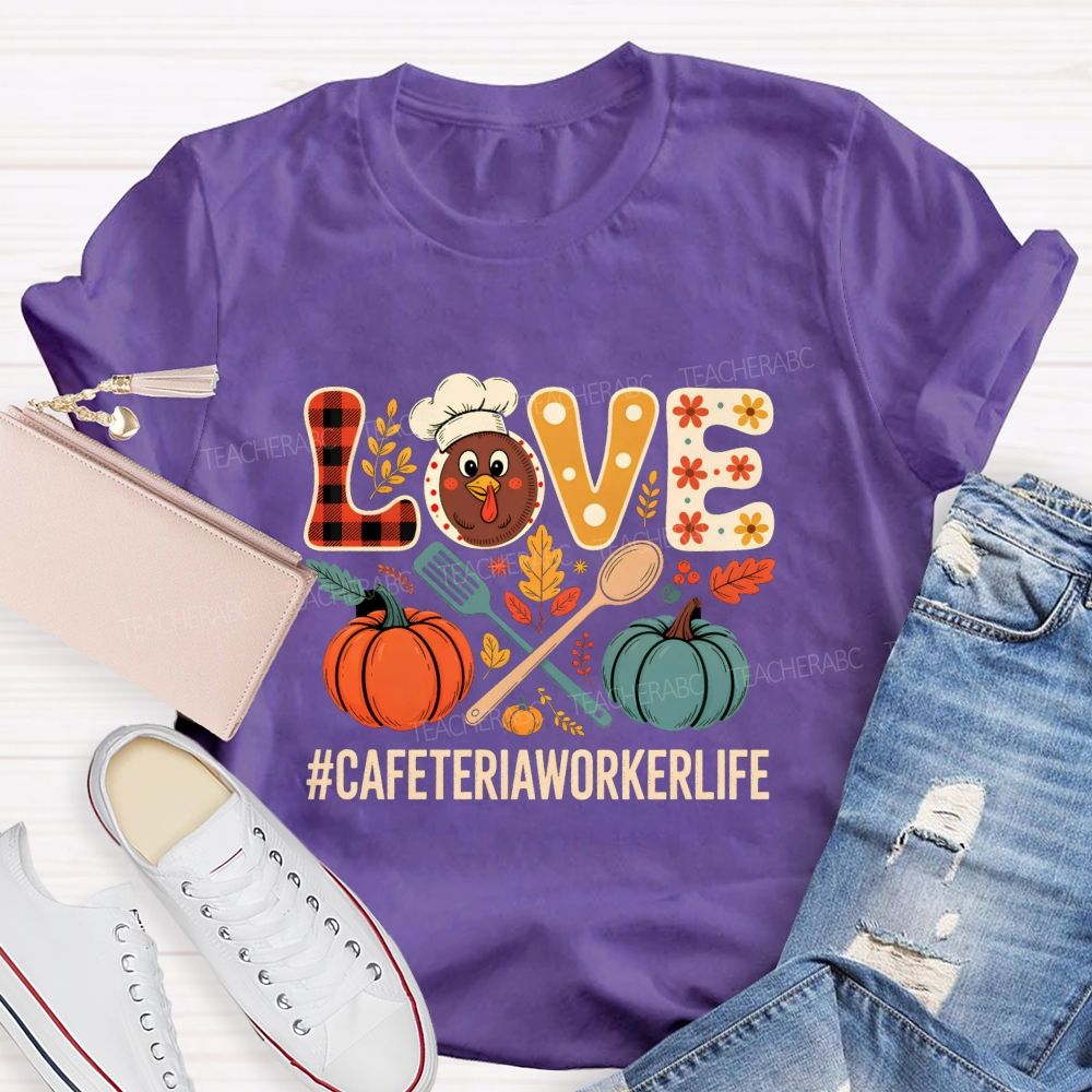 Pumpkin Thankful Cafeteriaworkerlife Teacher T-shirt