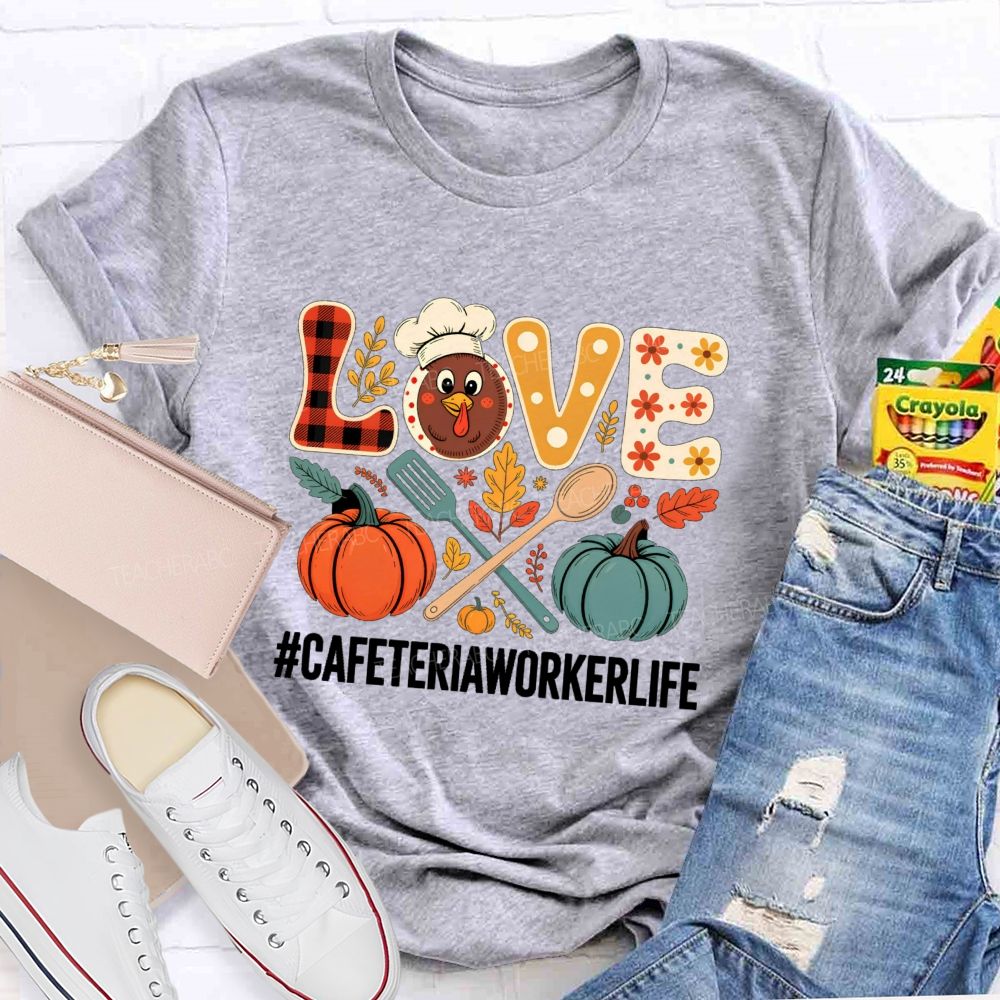 Pumpkin Thankful Cafeteriaworkerlife Teacher T-shirt