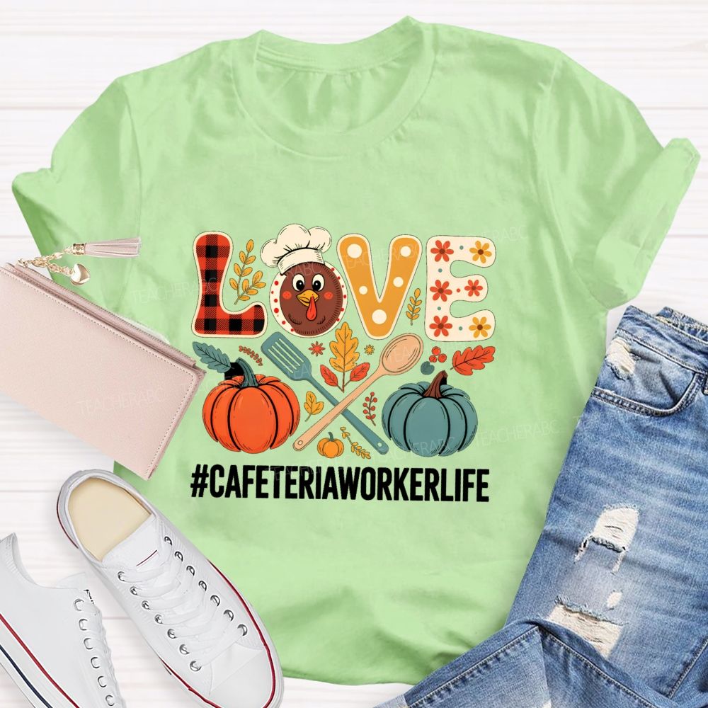 Pumpkin Thankful Cafeteriaworkerlife Teacher T-shirt