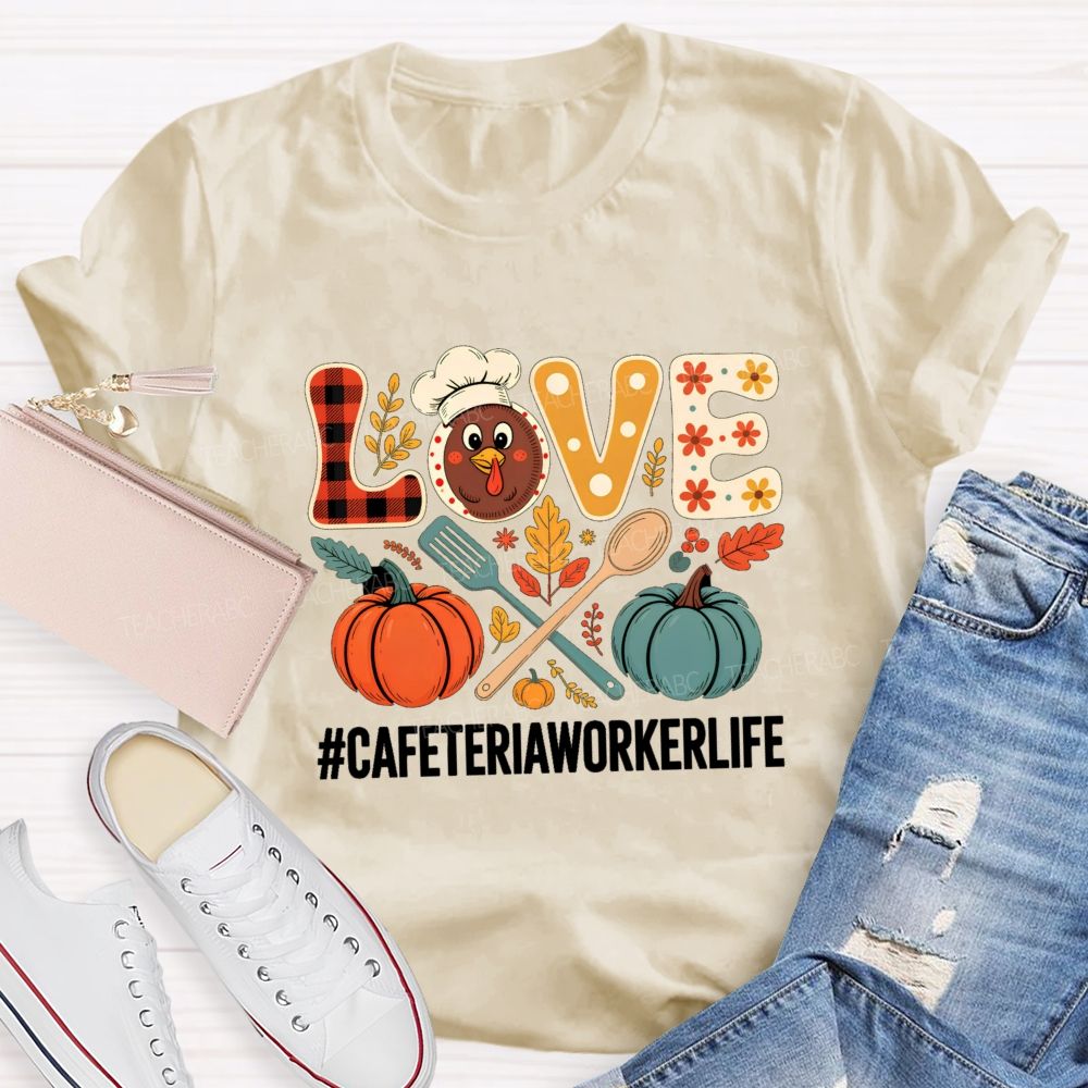 Pumpkin Thankful Cafeteriaworkerlife Teacher T-shirt