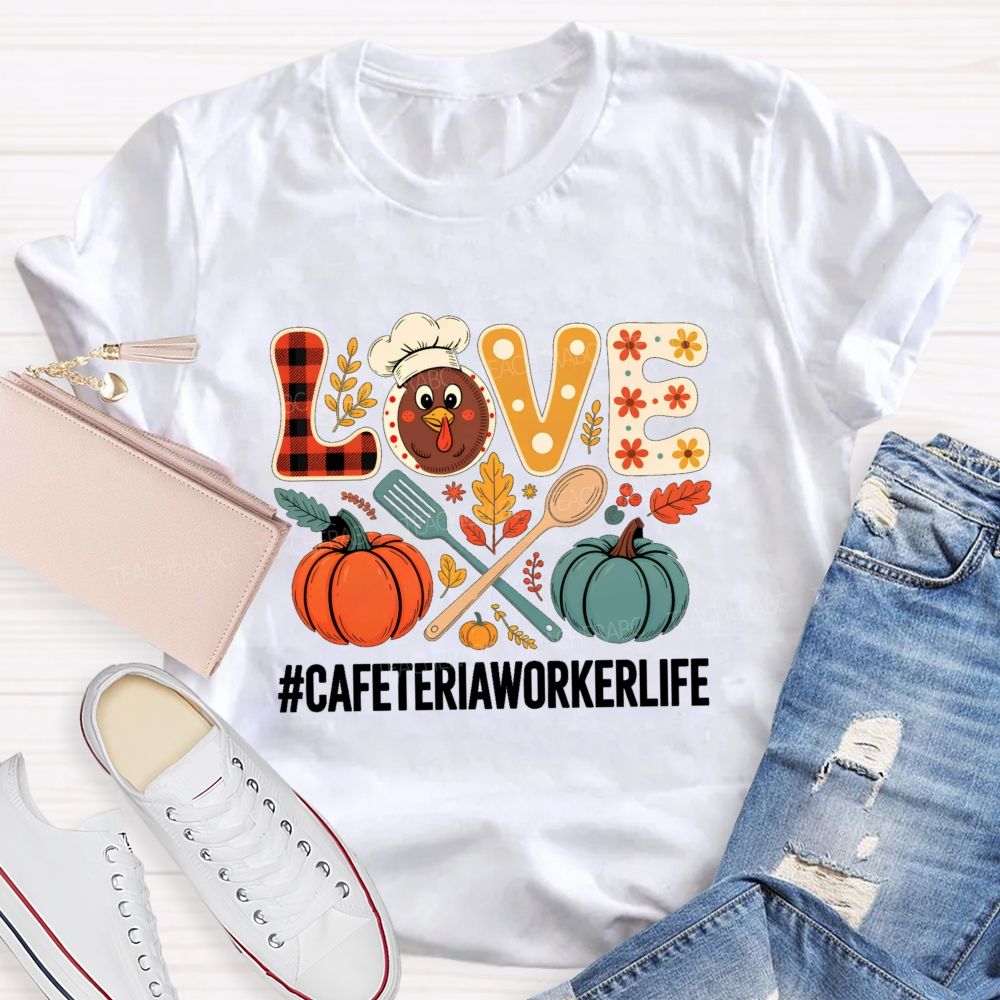 Pumpkin Thankful Cafeteriaworkerlife Teacher T-shirt