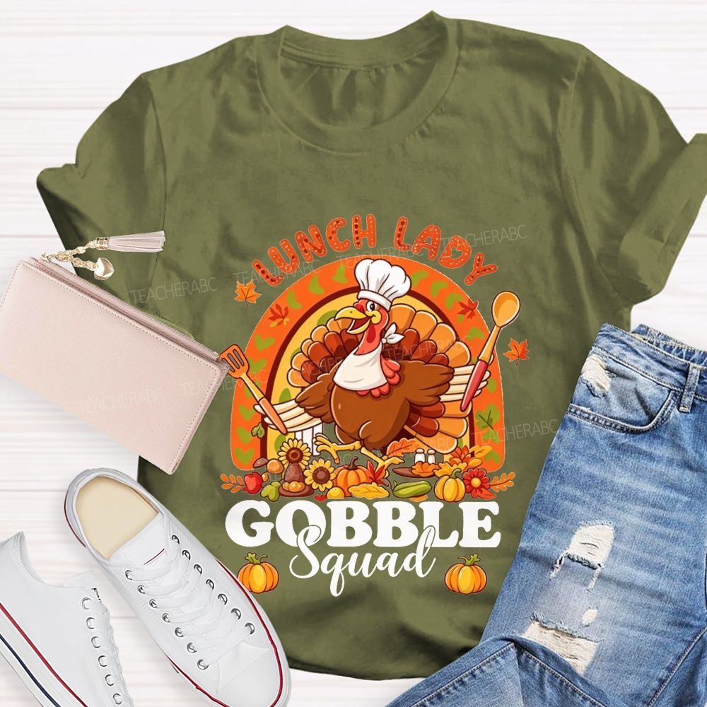 Lunch Lady Gobble Crew Thanksgiving T-shirt