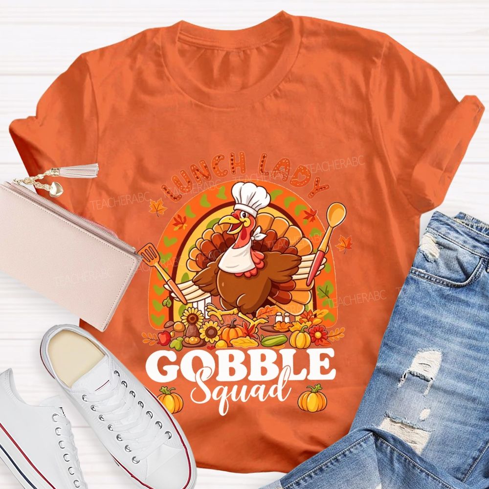Lunch Lady Gobble Crew Thanksgiving T-shirt