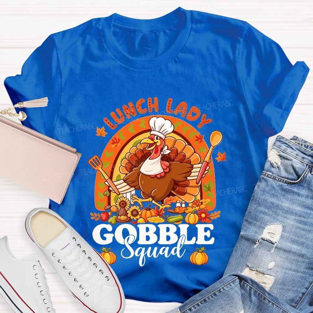 Lunch Lady Gobble Crew Thanksgiving T-shirt