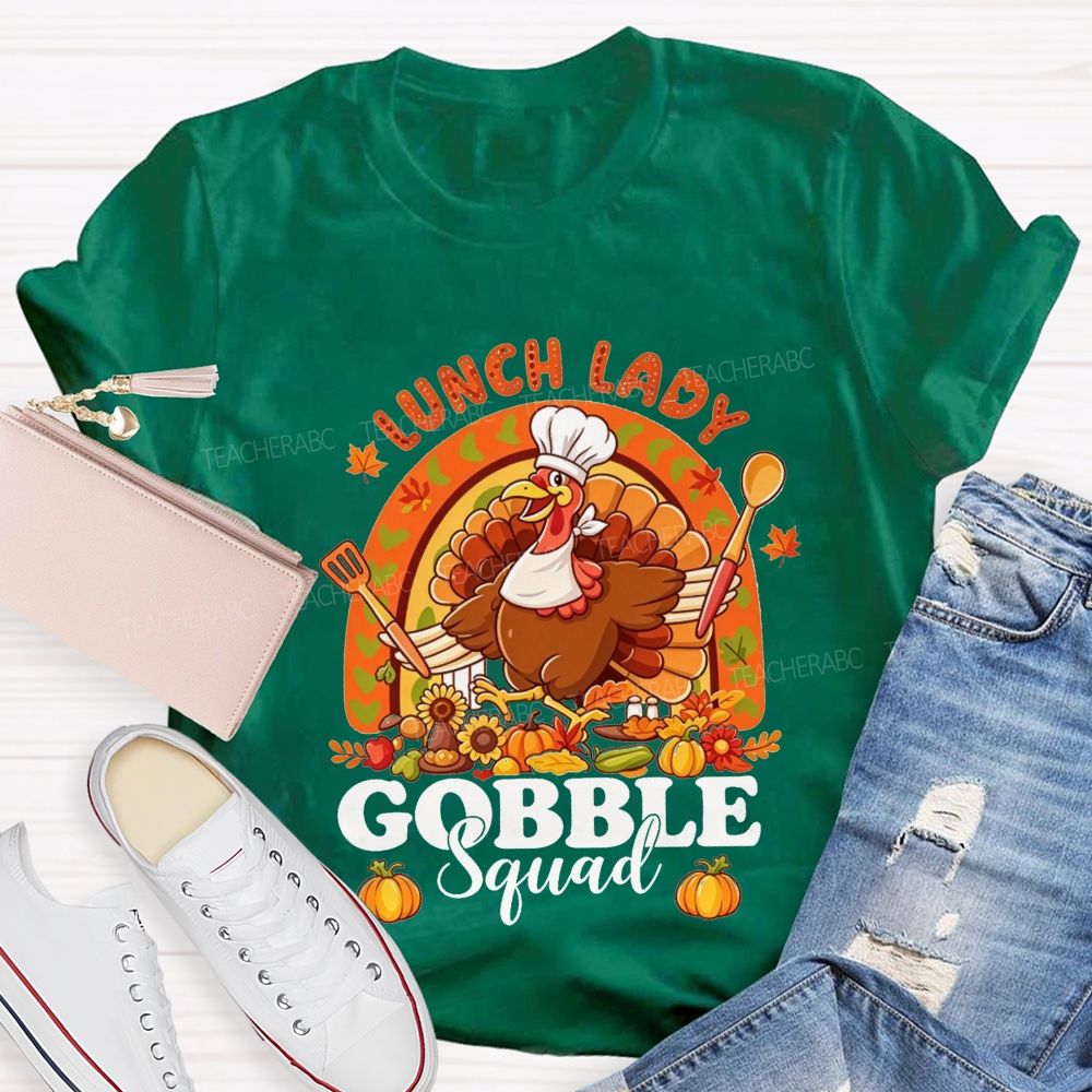 Lunch Lady Gobble Crew Thanksgiving T-shirt