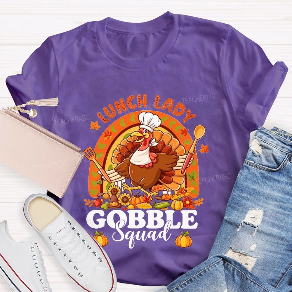Lunch Lady Gobble Crew Thanksgiving T-shirt
