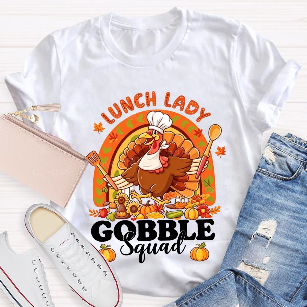 Lunch Lady Gobble Crew Thanksgiving T-shirt