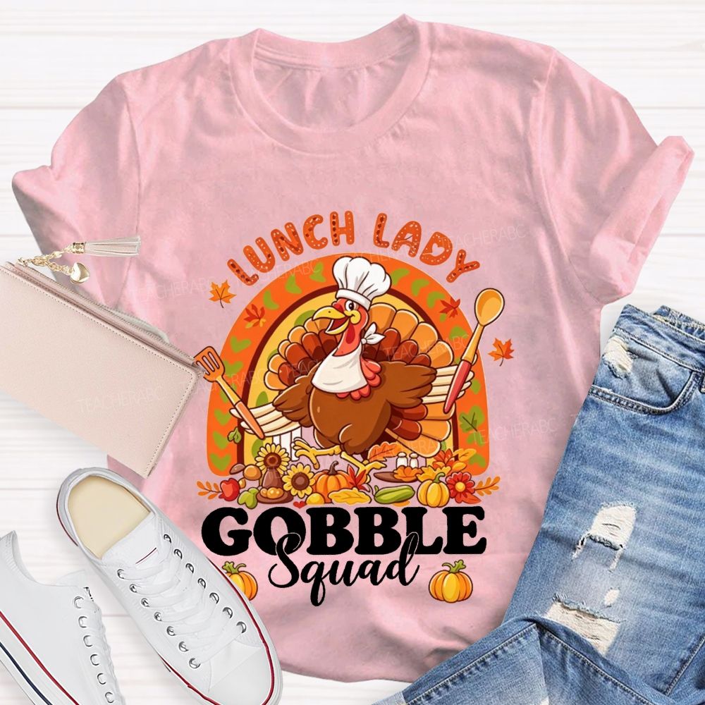 Lunch Lady Gobble Crew Thanksgiving T-shirt