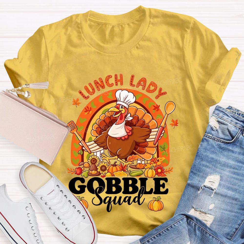 Lunch Lady Gobble Crew Thanksgiving T-shirt