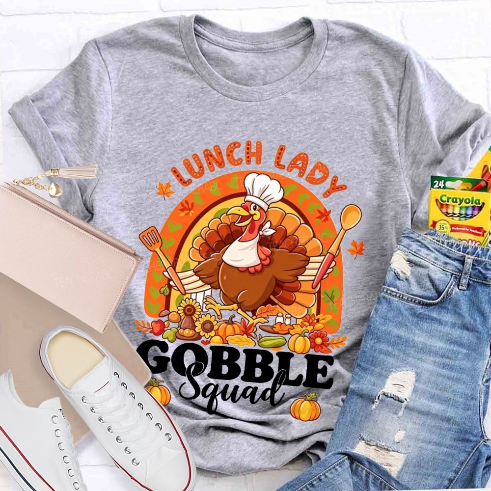 Lunch Lady Gobble Crew Thanksgiving T-shirt