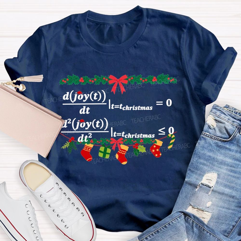 Calculus Maths Maximum Christmas Joy Math Teacher T-shirt
