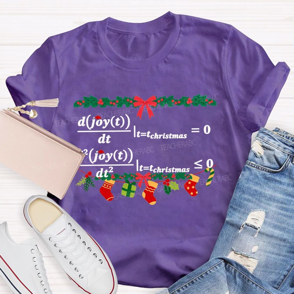 Calculus Maths Maximum Christmas Joy Math Teacher T-shirt