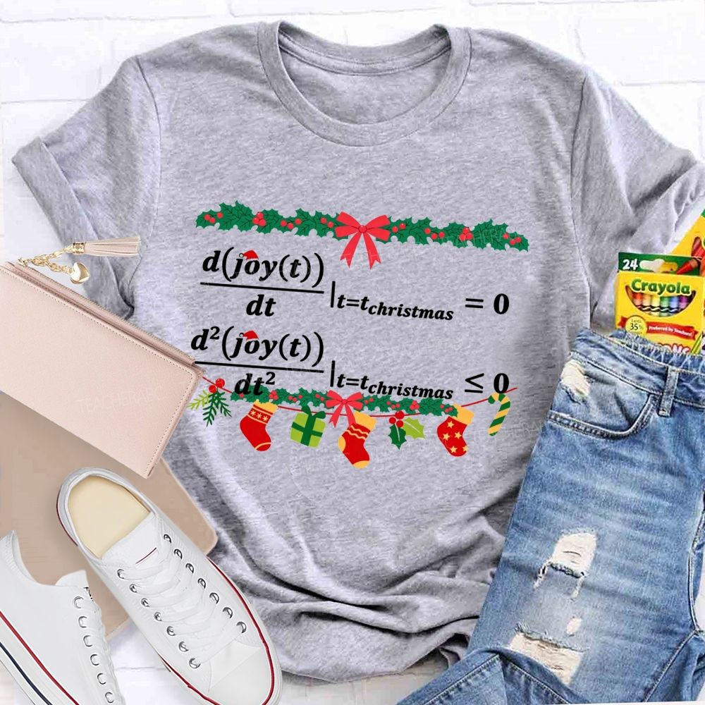 Calculus Maths Maximum Christmas Joy Math Teacher T-shirt