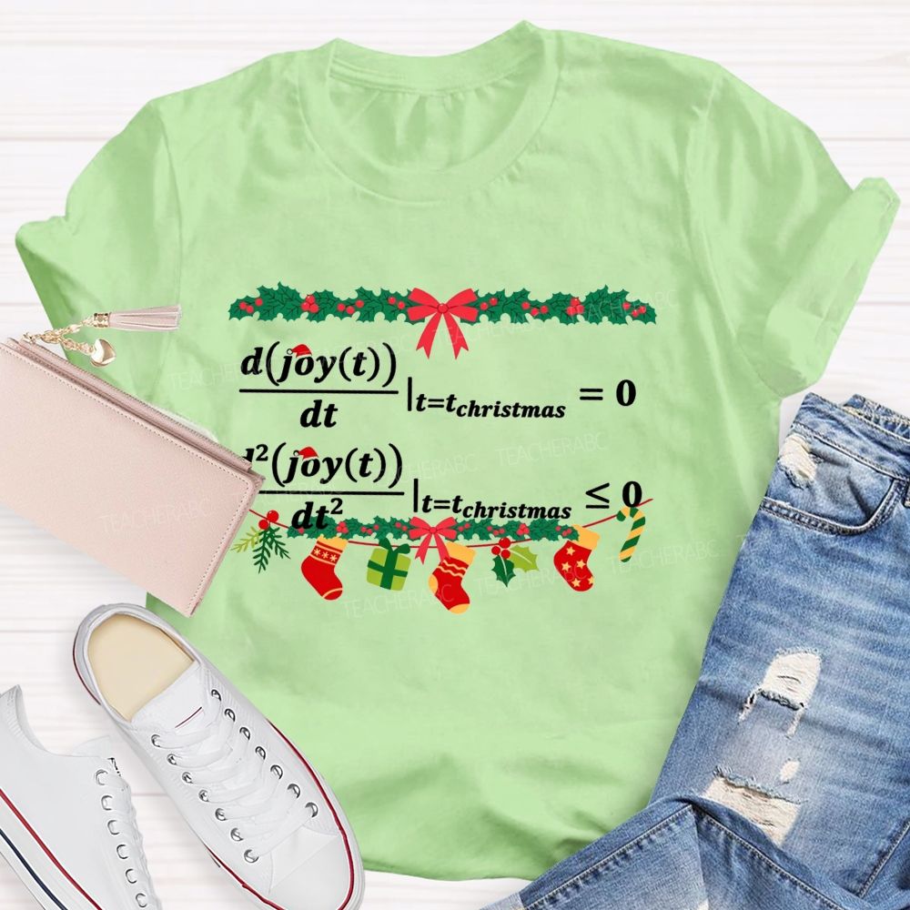 Calculus Maths Maximum Christmas Joy Math Teacher T-shirt